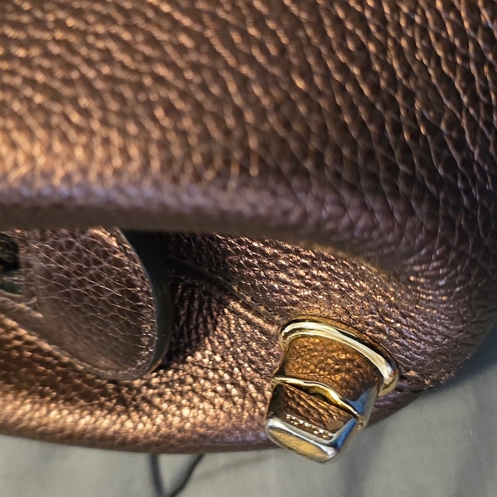 COACH BRONZE LEATHER SHOULDER HANDBAG - Picture 3 of 4